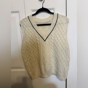 SHEIN White Cable knit sweater vest